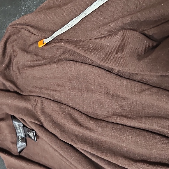 Banana Republic Womens Threadsoft Brown Faux Wrap Long Sleeve Top Size S Work - Picture 8 of 9